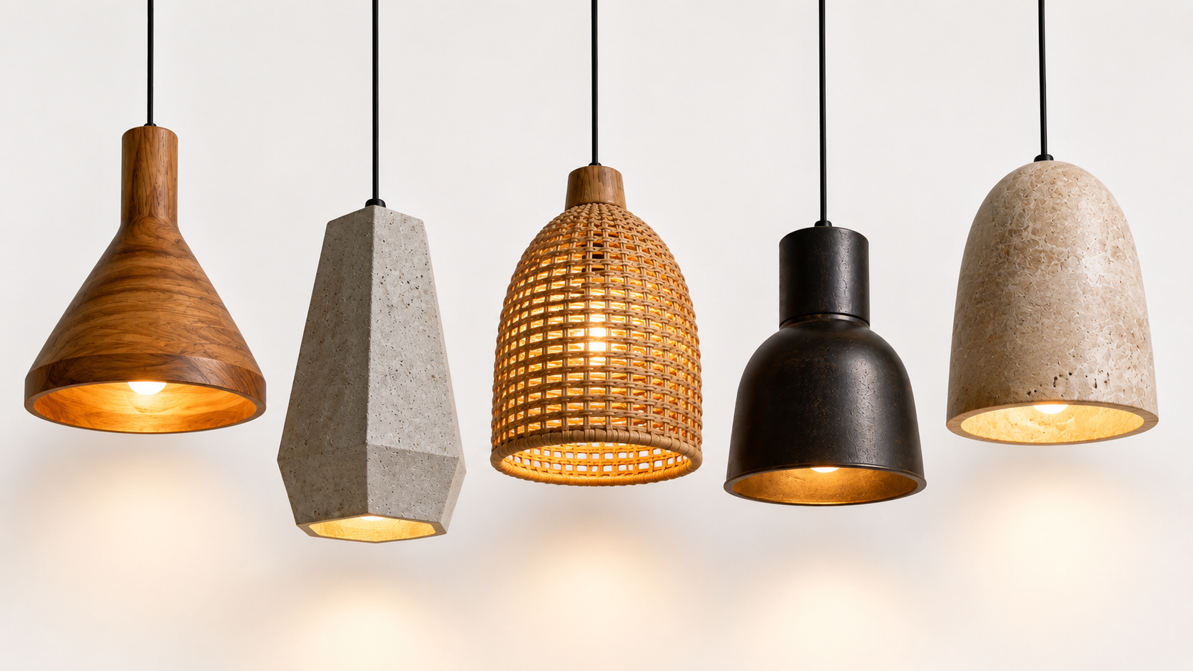 Como Escolher Luminária pelo Material: Madeira, Cimento, Rattan, Ferro ou Pedra — Qual É o Ideal para Você?