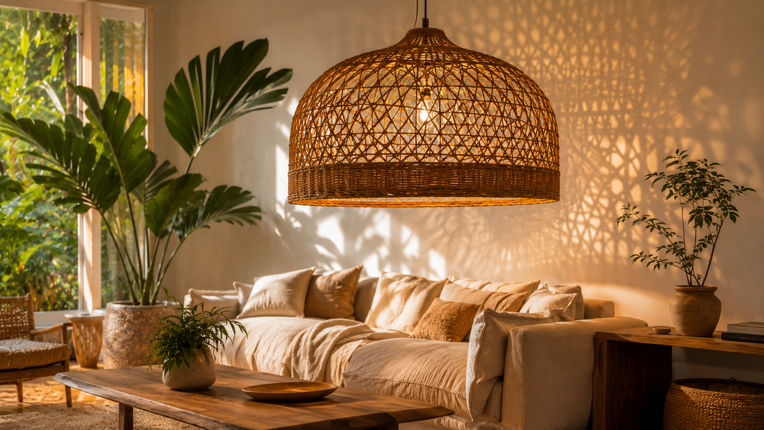 Pendente de Rattan: Por Que Este Material Dominou a Decoração Premium Brasileira