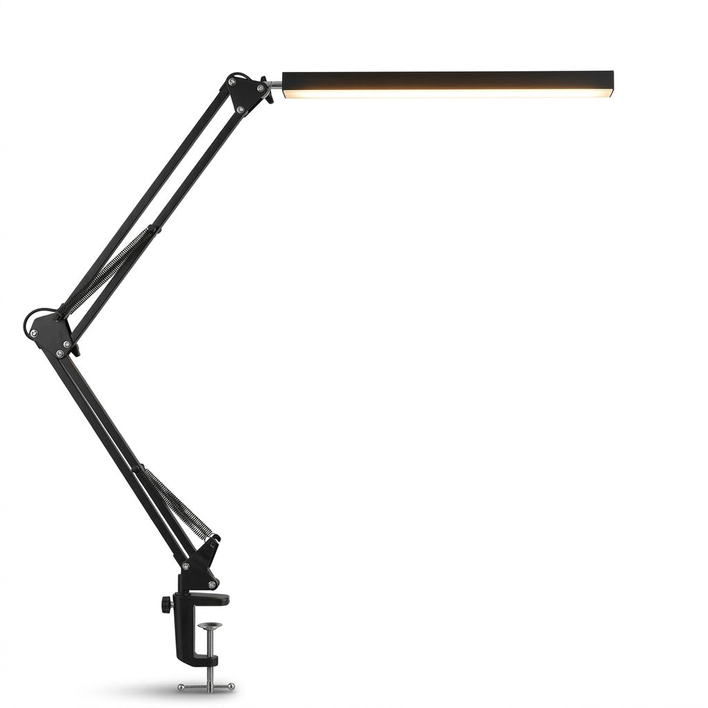 Luminária LED com Garra 3 Modos e Pescoço de Ganso – 10 Níveis