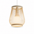 Pendente de Bambu Natural com LED E27 para Sala e Quarto