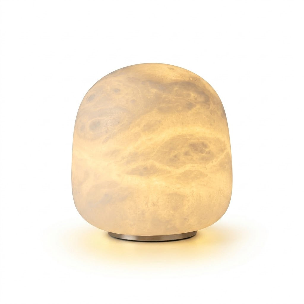 Luminária de Mesa em Mármore Natural Recarregável – Sala e Quarto de Luxo