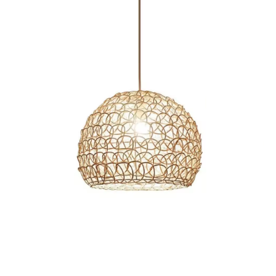Pendente Fariira - Rattan e Bambu - sala de jantar japandi
