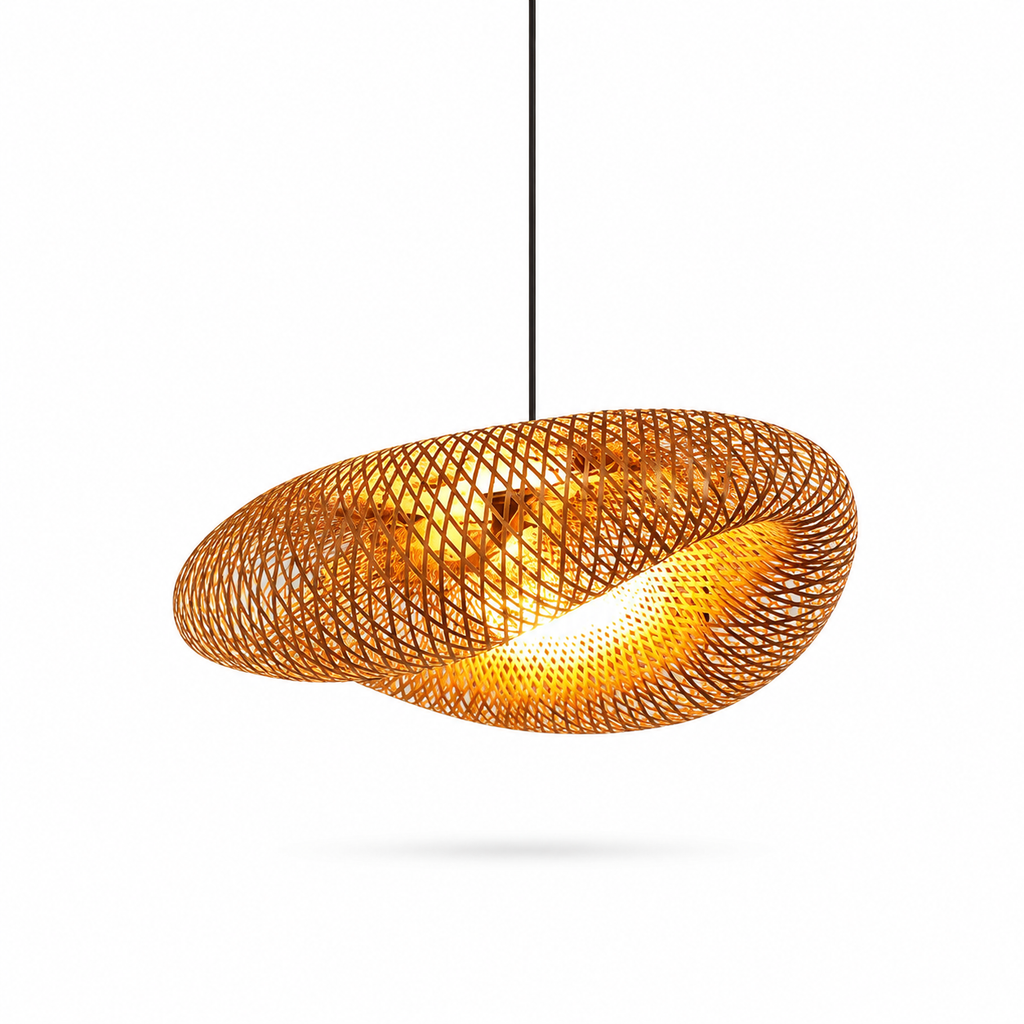 Pendente Elsiuna - Rattan e Bambu - ilha de cozinha japandi