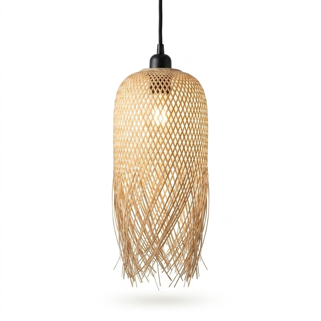 Pendente de Bambu Artesanal Boho — Para Sala, Quarto e Restaurante