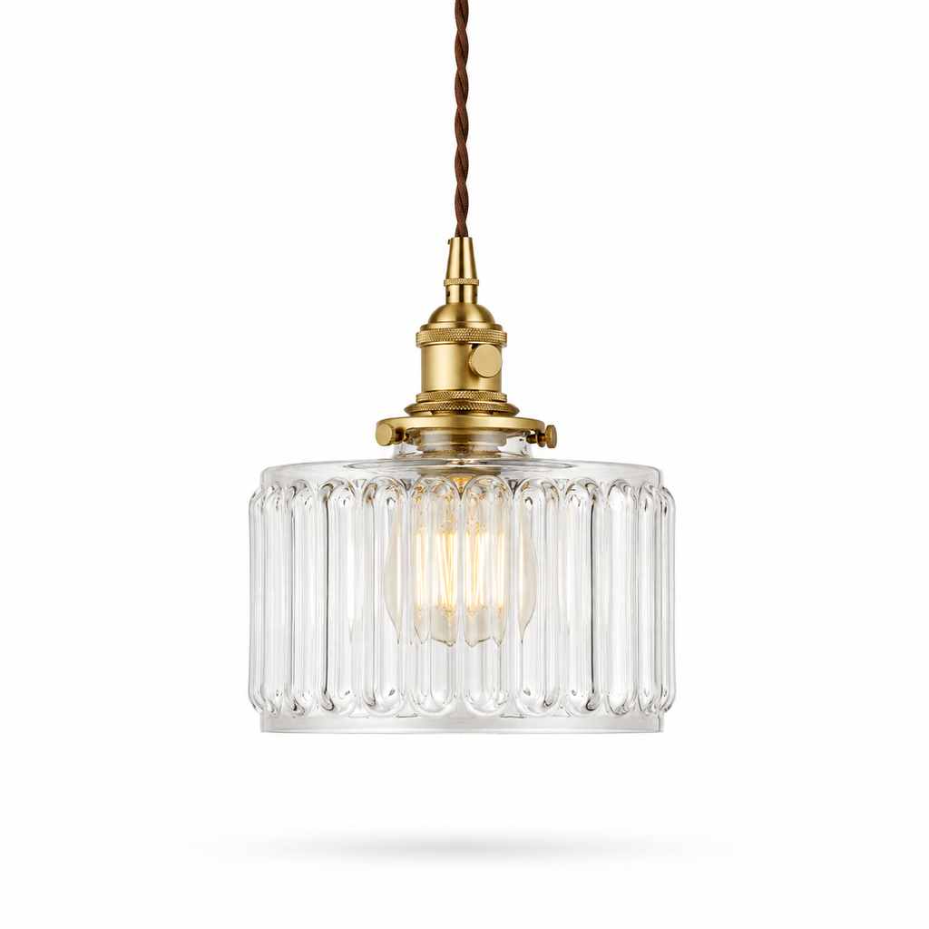 Pendente de Vidro Dourado Vintage LED