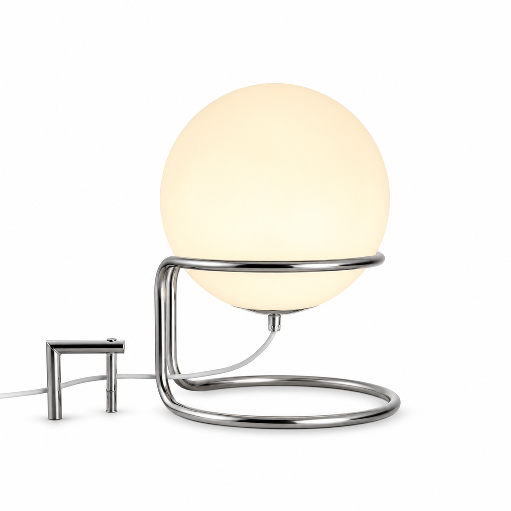 Luminária de Mesa Bauhaus Creme Minimalista E27 – Sala, Quarto e Escritório