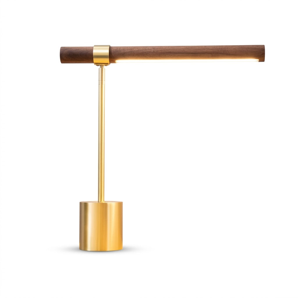 Luminária de Mesa Italiana Designer Madeira LED – Sala e Cabeceira