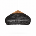 Lustre Artesanal de Rattan Estilo Japandi para Sala de Estar e Ja...