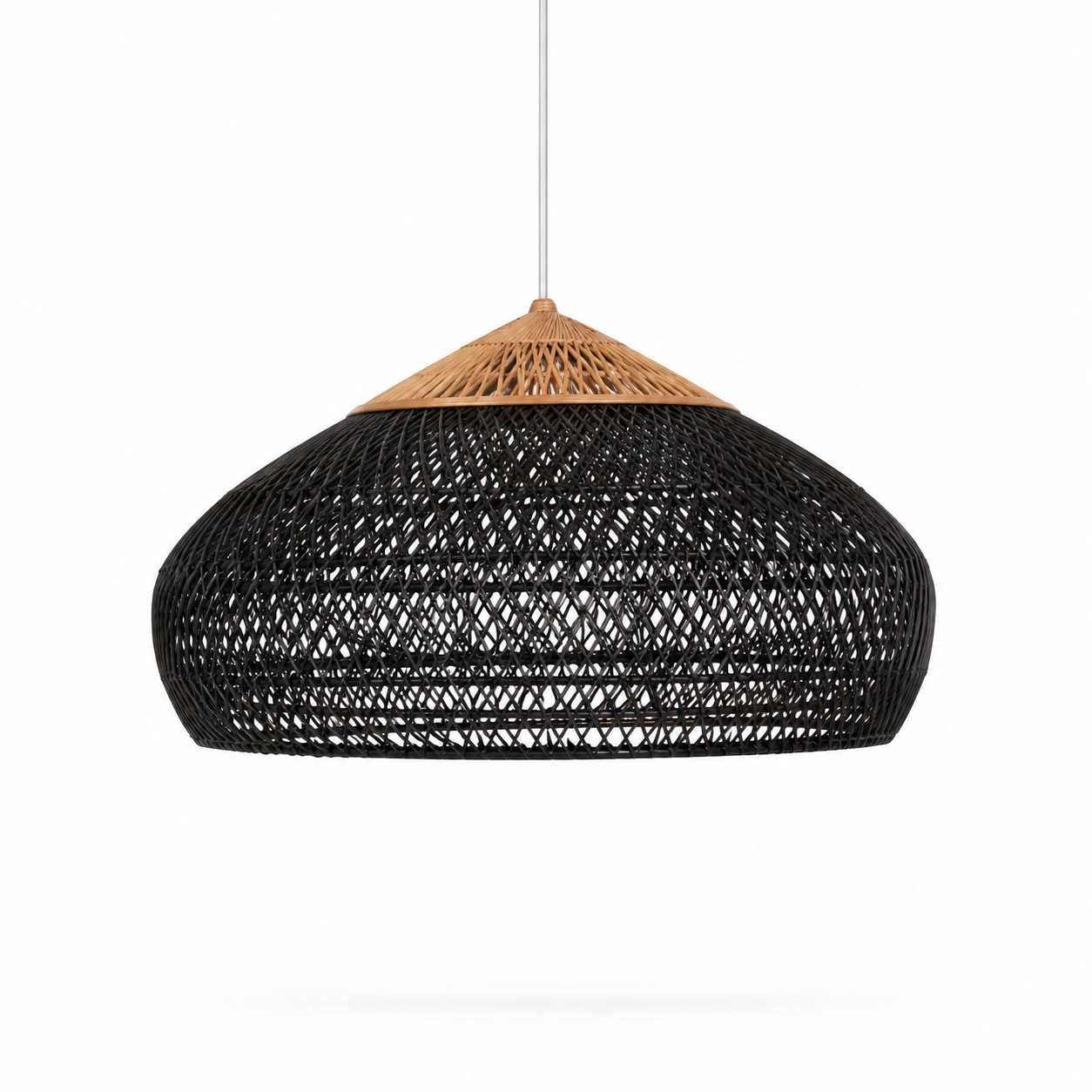Lustre Artesanal de Rattan Estilo Japandi para Sala de Estar e Ja...