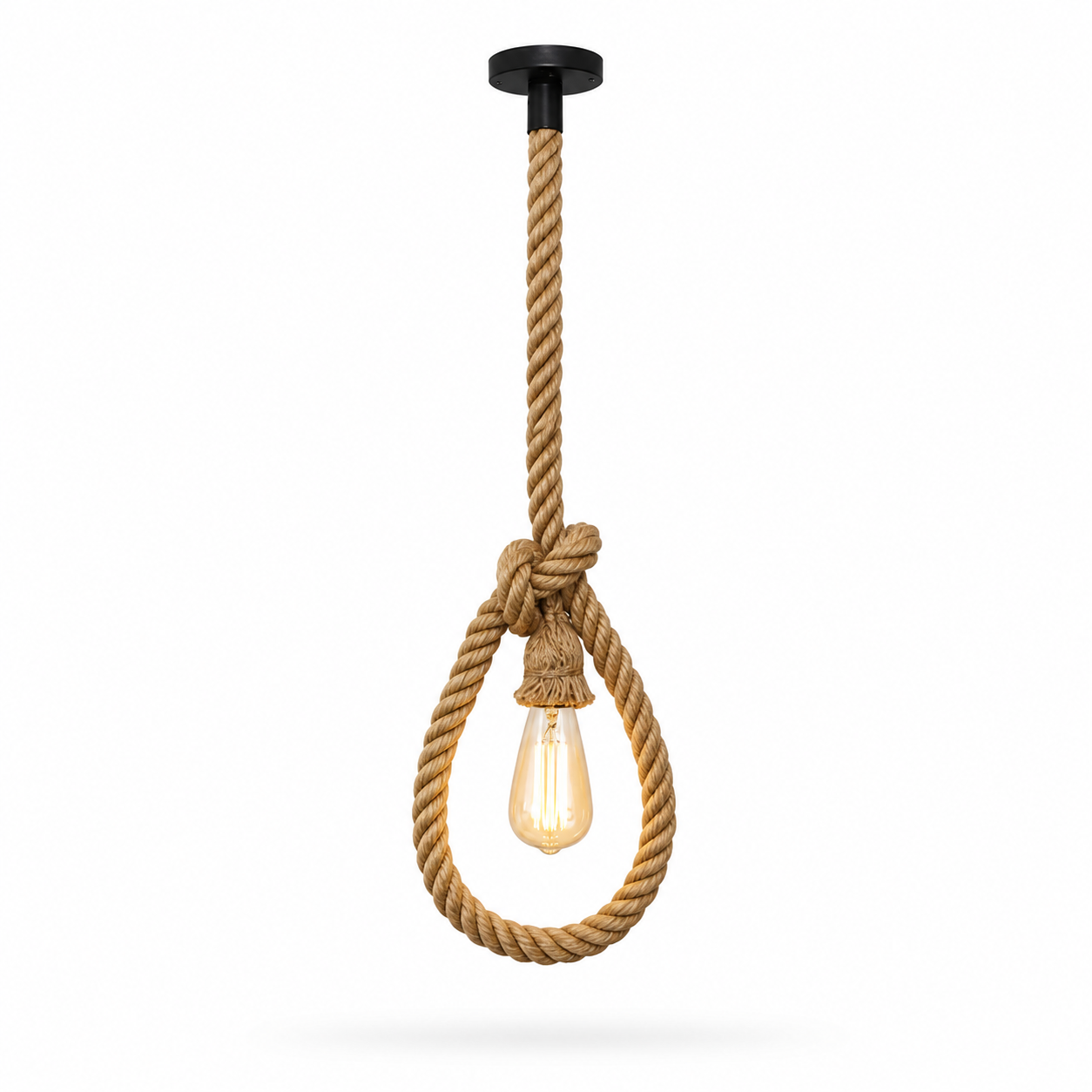 Pendente Industrial Vintage com Corda de Cânhamo E27