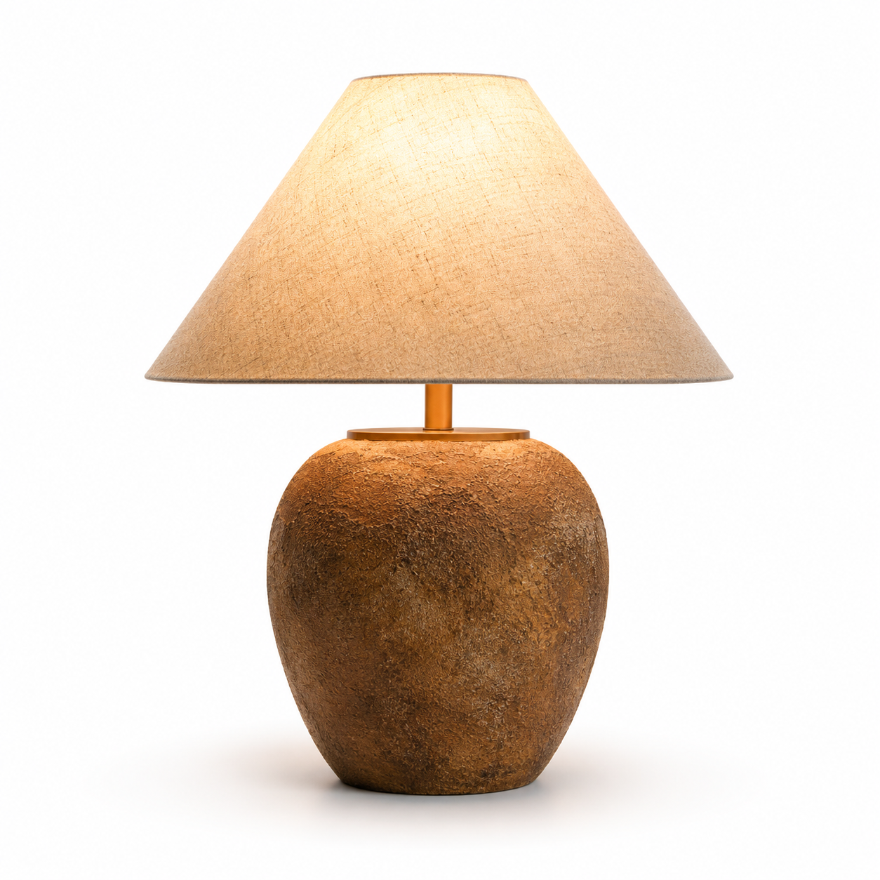 Abajur Avsiia - Ceramica Artesanal e Linho - cabeceira wabi-sabi