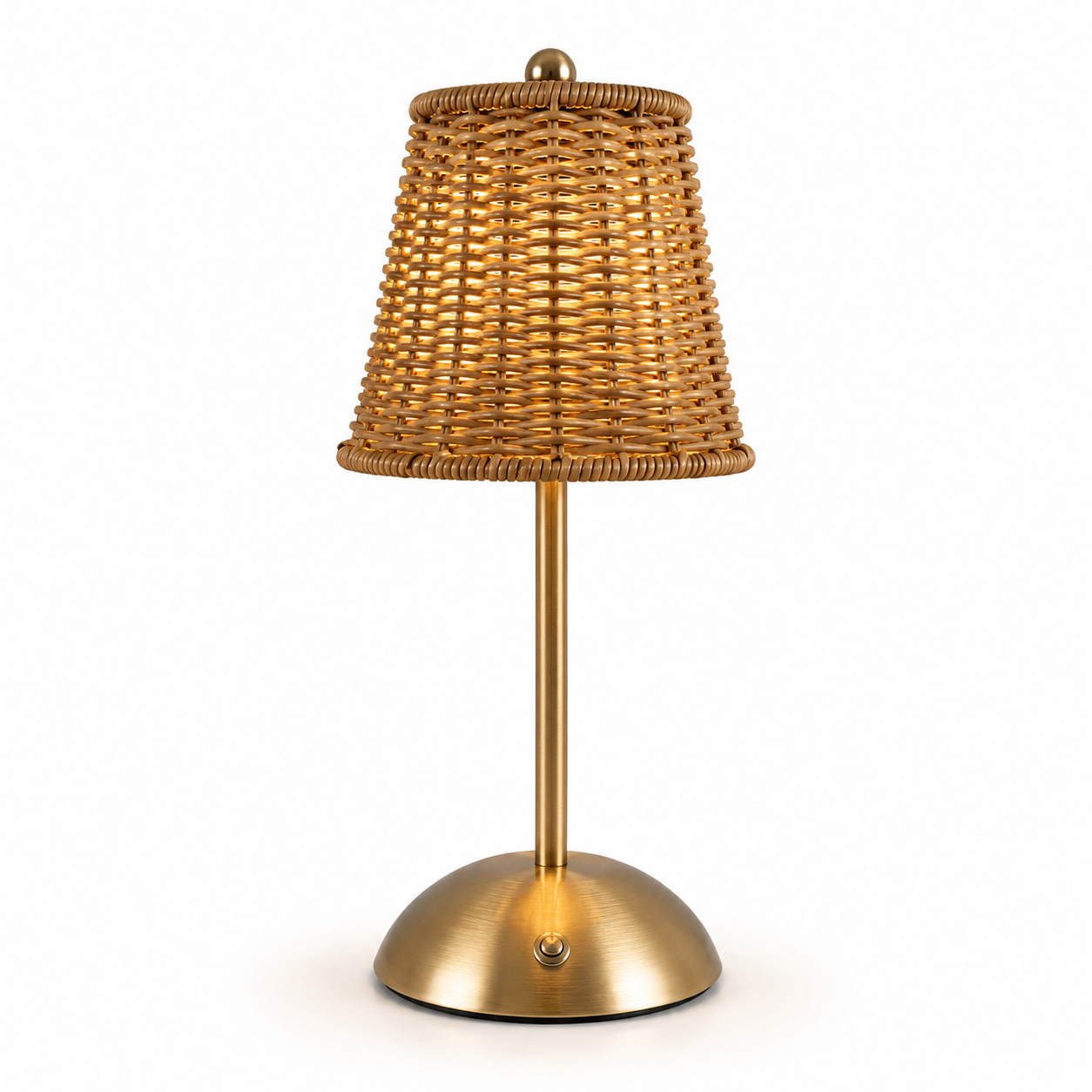 Luminária Rattan Recarregável LED 3 Cores Dimmer Vintage