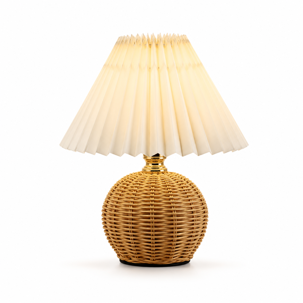 Luminaria de Mesa Avdiia - Rattan e Linho - home office boho natural