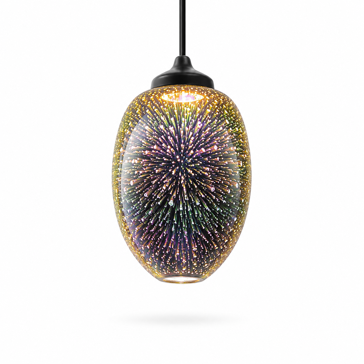 Pendente 3D de Vidro Colorido LED