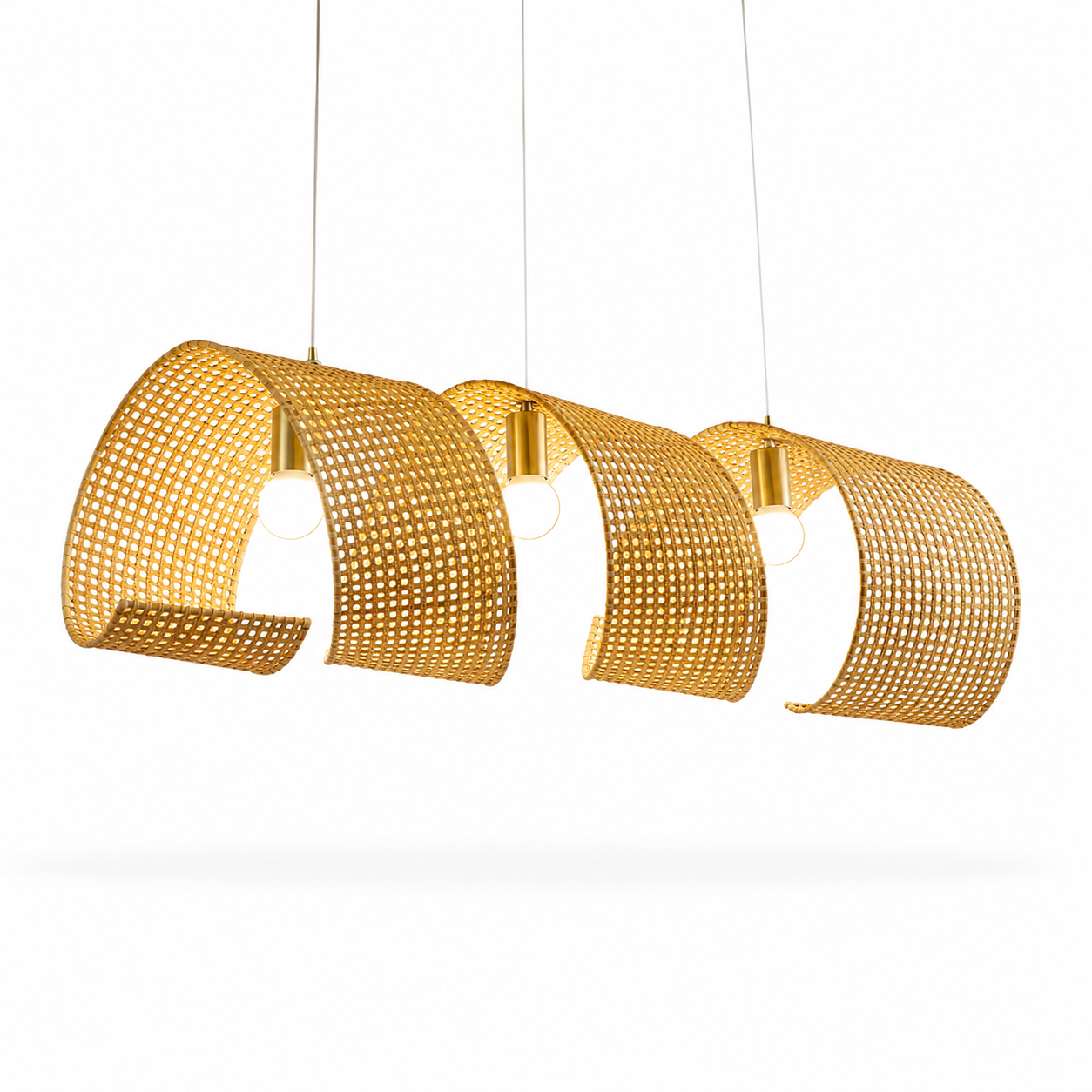 Lustre Artístico em Bambu LED para Restaurante