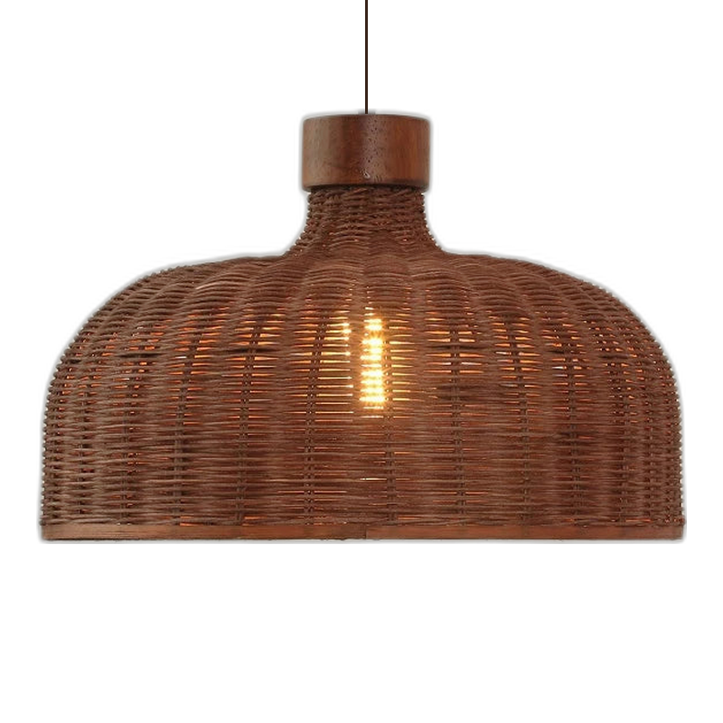 Pendente Artesanal Rattan Cúpula Retrô