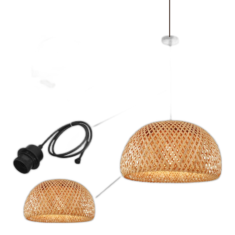 Pendente Eldiina - Rattan e Bambu - bancada gourmet boho natural