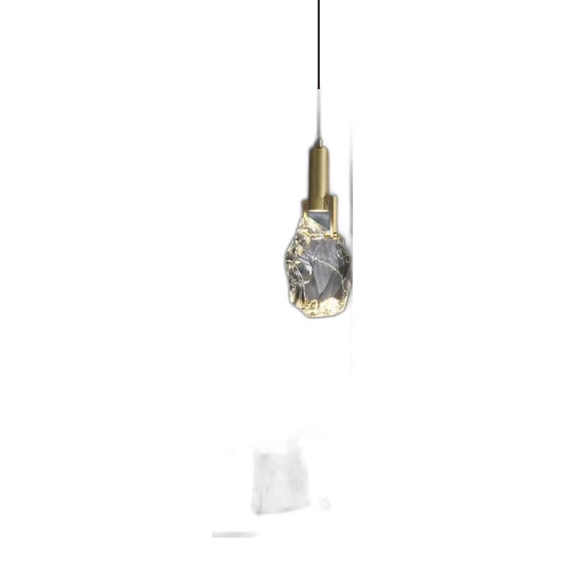 Pendente Elmaina - Metal Escovado e Pedra - bancada gourmet wabi-sabi
