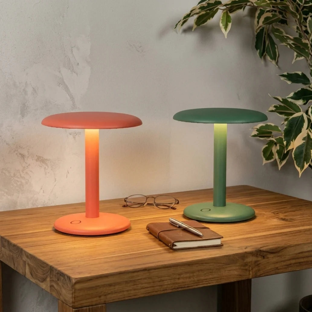 Luminária de Mesa Touch 3 Cores Recarregável Portátil