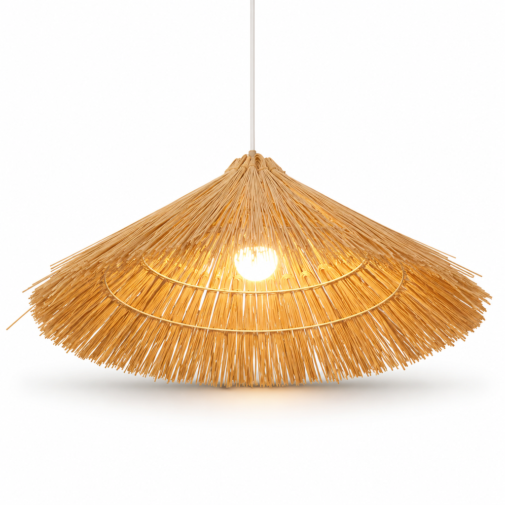 Pendente Artesanal em Rattan Trançado