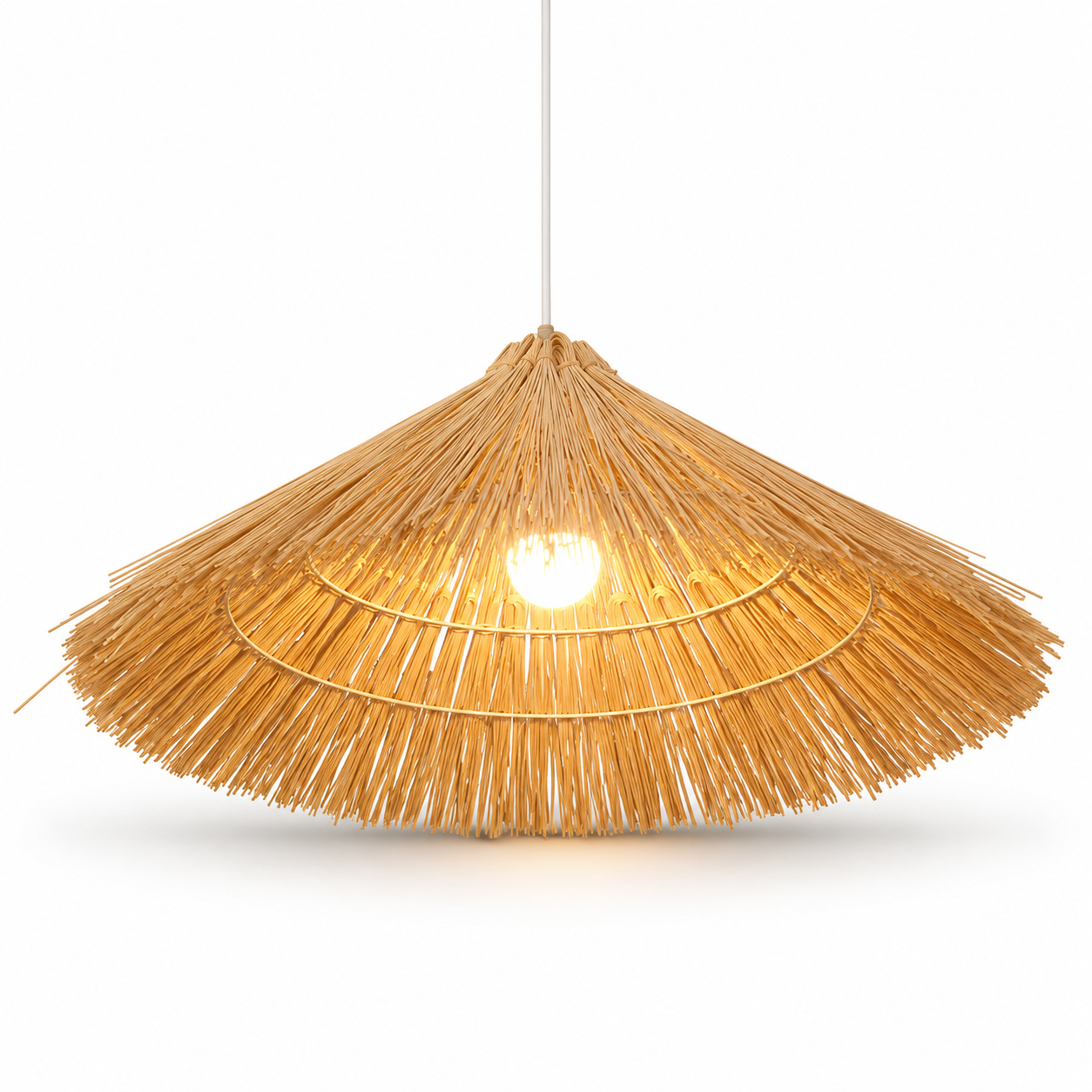 Pendente Artesanal em Rattan Trançado