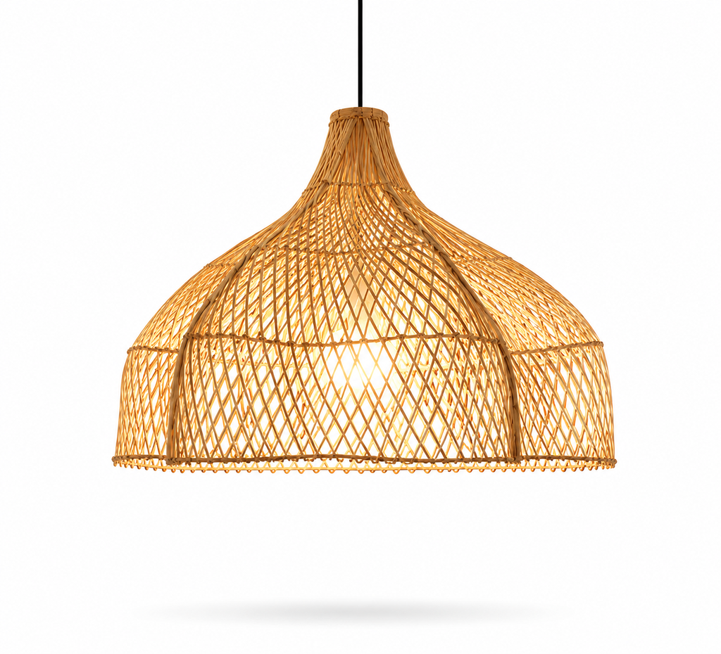 Lustre Artesanal Rattan Estilo Japonês