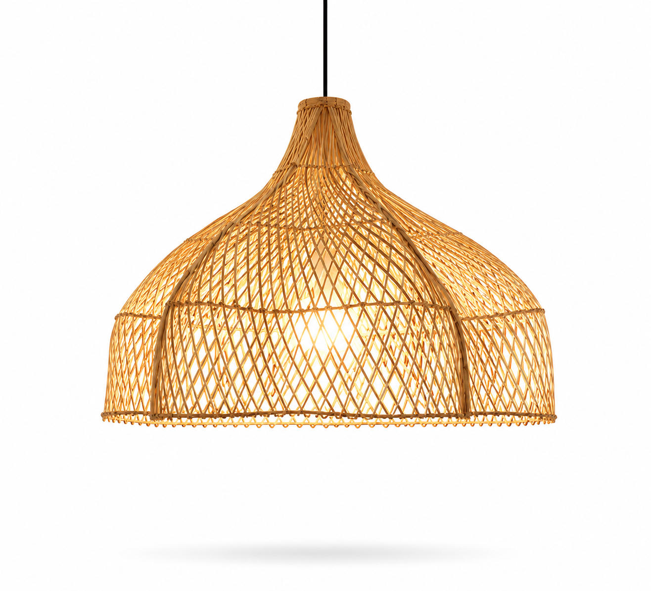 Lustre Artesanal Rattan Estilo Japonês