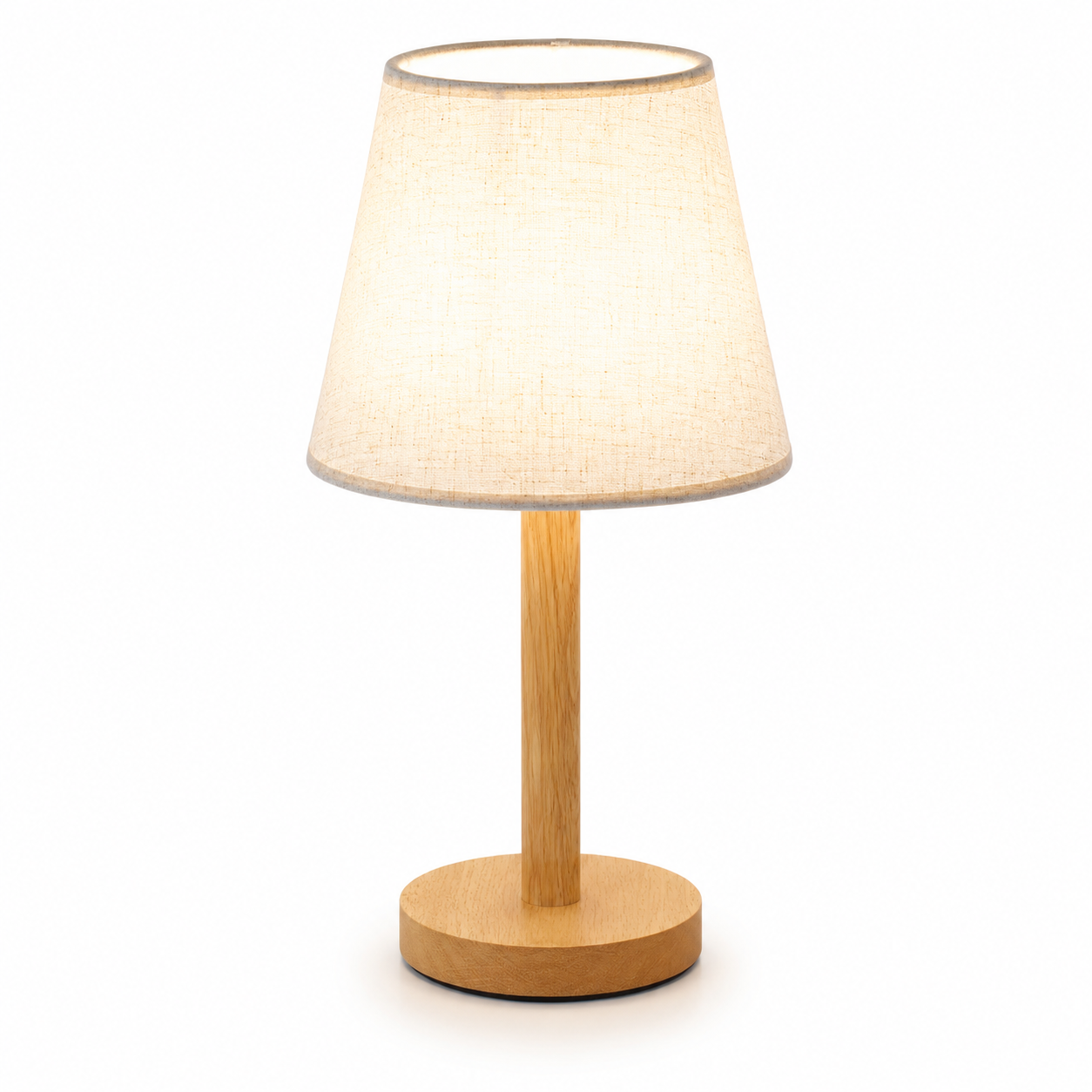 Luminaria de Mesa Avtaara - Madeira Nogueira e Linho - escritorio organico moderno