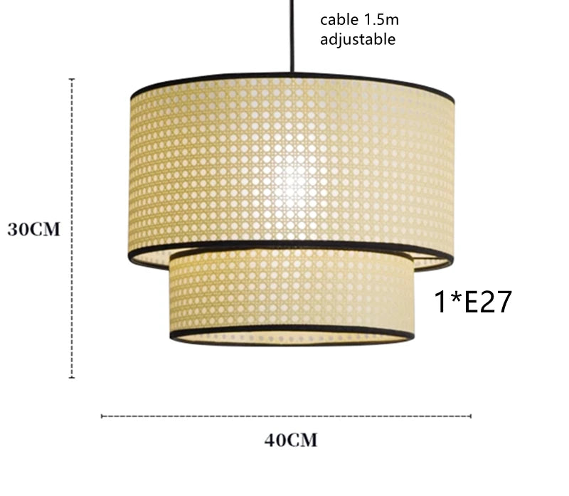 Lustre Nórdico em Bambu com LED Estilo Japonês