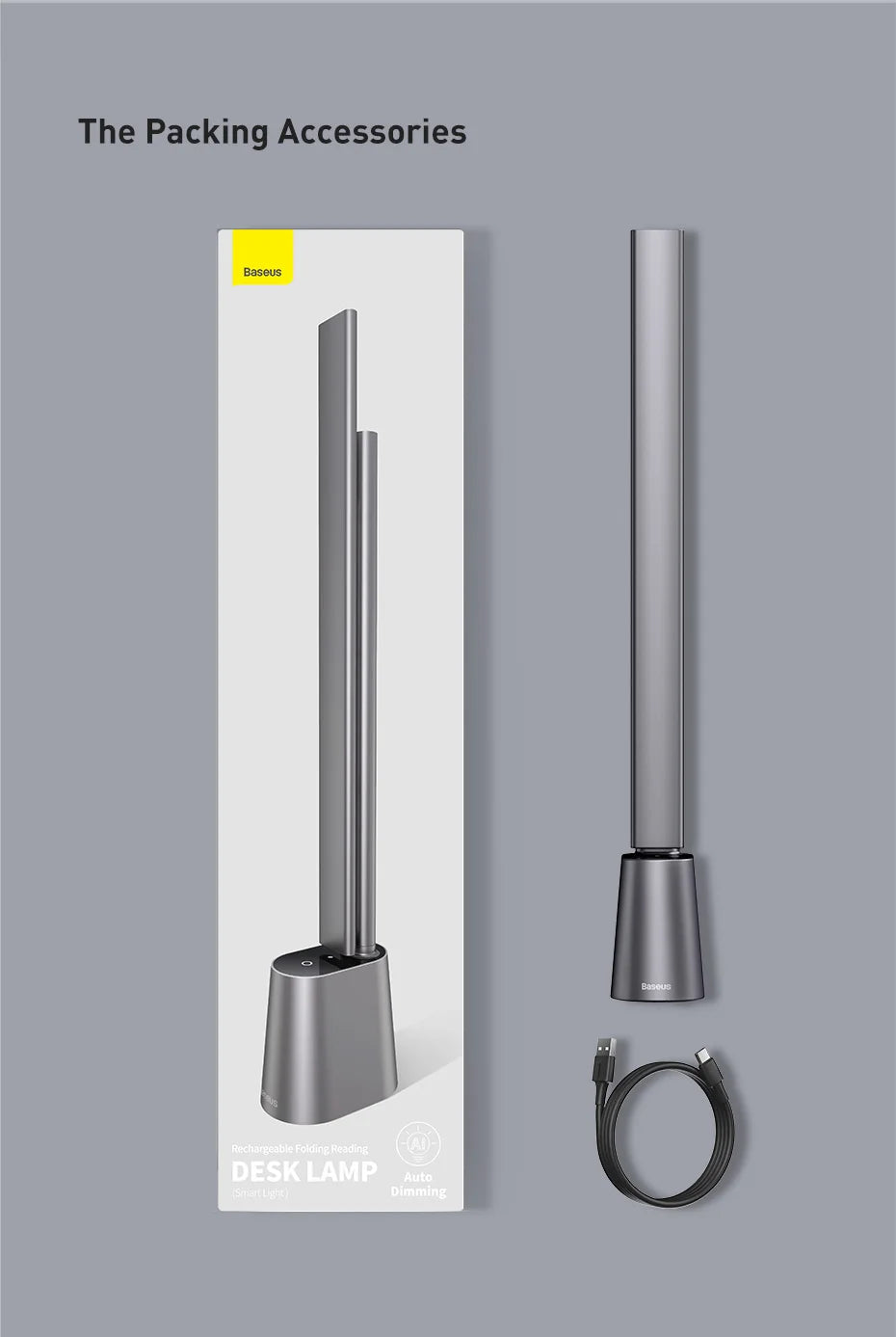 Luminária de Mesa LED Dobrável Brilho Adaptativo e Proteção Ocular