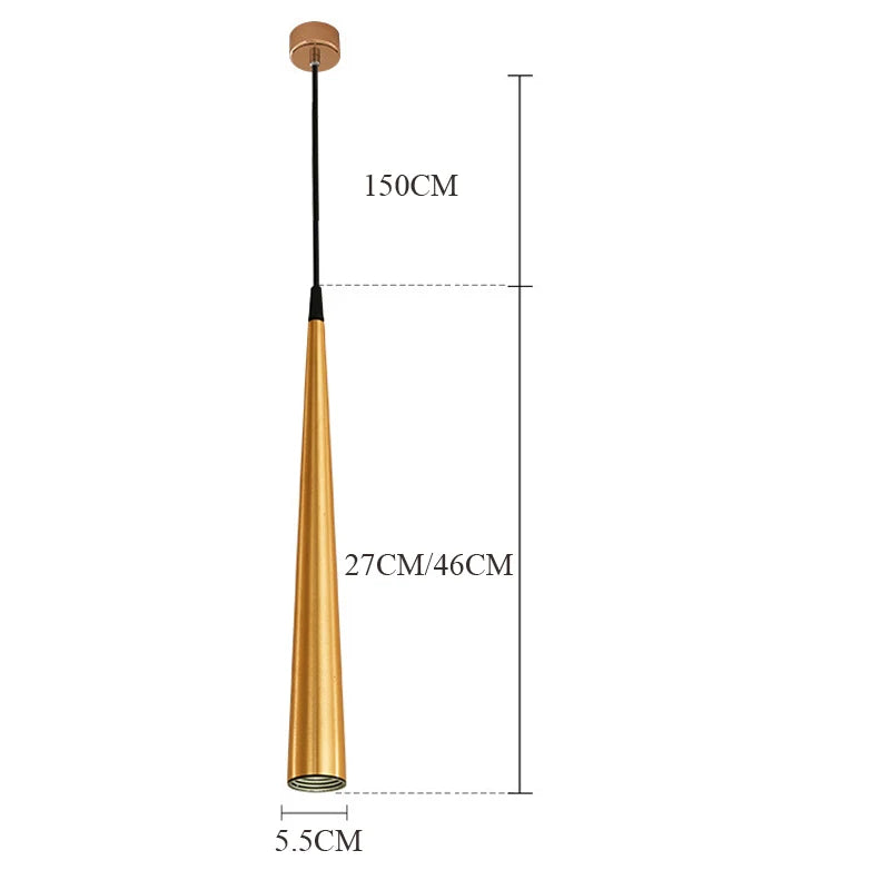 Pendente LED COB Cônico em Alumínio 27-46cm