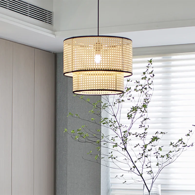 Lustre Nórdico em Bambu com LED Estilo Japonês