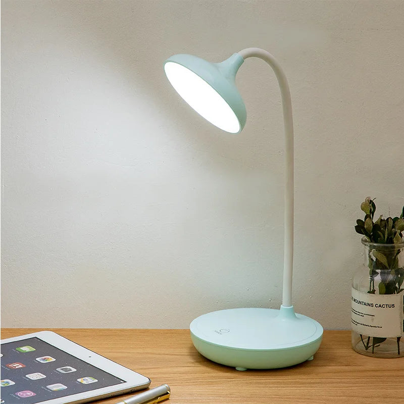Luminária de Mesa LED Recarregável USB Touch com Dimmer – Para Estudar
