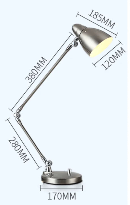 Luminária de Mesa Clássica Braço Longo Ajustável E27 – Com Interruptor
