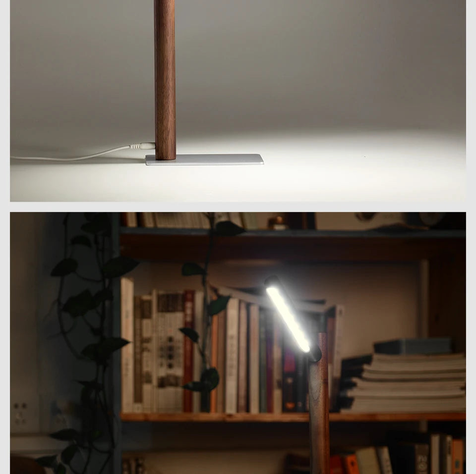 Luminária de Mesa Galhos de Madeira LED 360° – Proteção Ocular Decoração