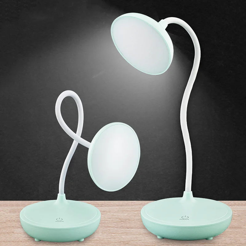Luminária de Mesa LED Recarregável USB Touch com Dimmer – Para Estudar