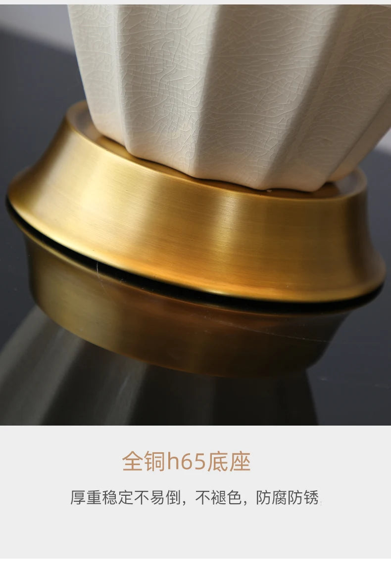 Abajur Cerâmica Quarto Sala Estilo Chinês Europeu LED