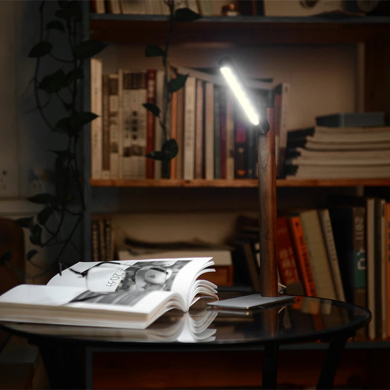 Luminária de Mesa Galhos de Madeira LED 360° – Proteção Ocular Decoração