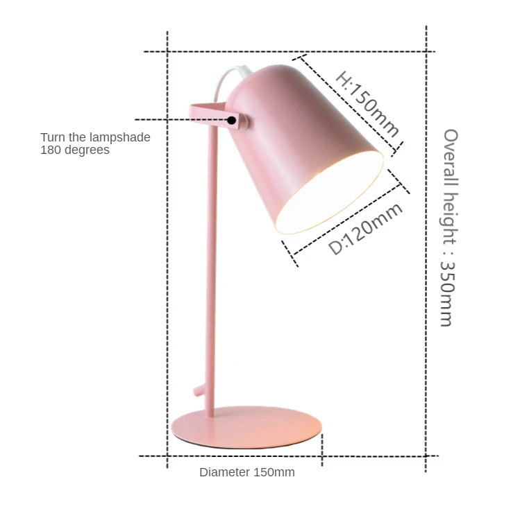 Luminária de Mesa LED Nórdica Preta para Estudo – Dormítorio e Home Office
