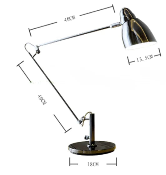 Luminária de Mesa Clássica Braço Longo Ajustável E27 – Com Interruptor