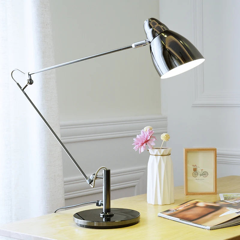 Luminária de Mesa Clássica Braço Longo Ajustável E27 – Com Interruptor