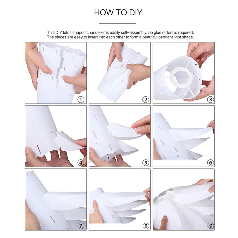 Cúpula Pendente Lótus DIY 50cm