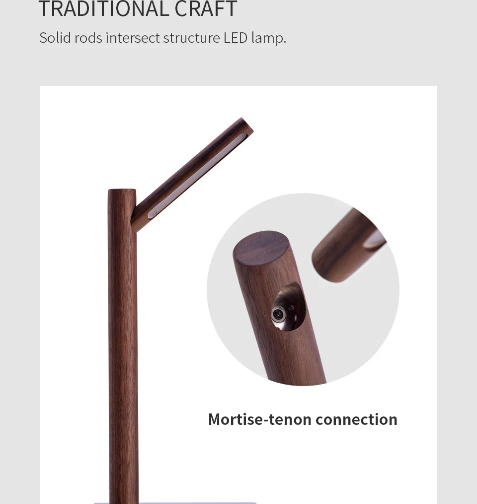 Luminária de Mesa Galhos de Madeira LED 360° – Proteção Ocular Decoração