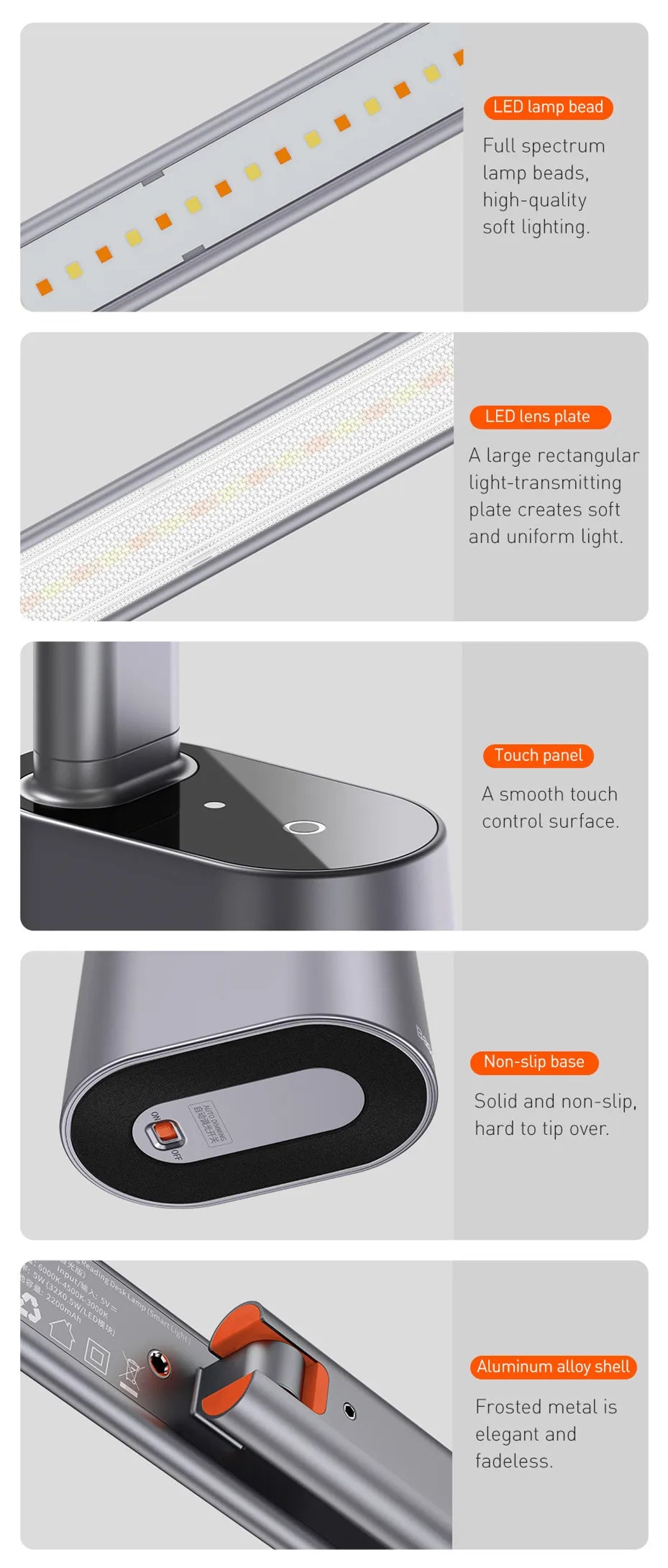 Luminária de Mesa LED Dobrável Brilho Adaptativo e Proteção Ocular