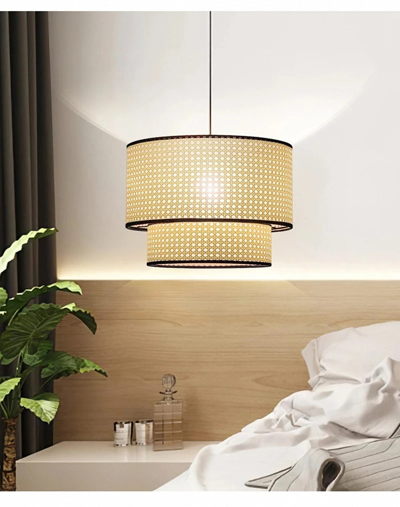 Lustre Nórdico em Bambu com LED Estilo Japonês