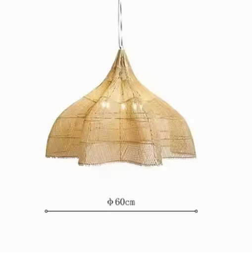 Lustre Artesanal Rattan Estilo Japonês