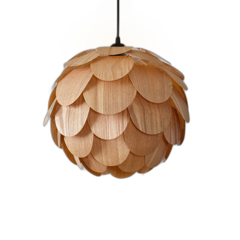 Pendente Artístico Pinha de Bambu para Sala e Restaurante — E27