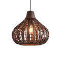 Pendente Faveia - Rattan e Fibra - quarto boho natural