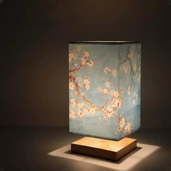 Luminaria de Mesa Avtaia - Madeira Nogueira - home office oriental