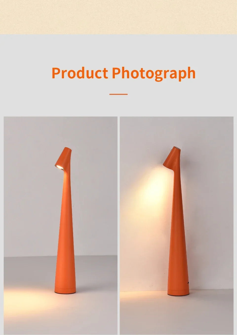 Luminária de Mesa Portátil Metal LED Touch Recarregável – Luz Noturna